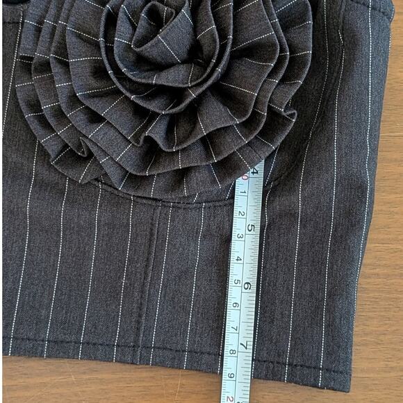 AFRM Charcoal White Pinstripe KIKO Strapless Crop Top, size S - Picture 5 of 7